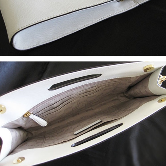 <SOLD>MICHAEL KORS White saffiano large clutch bag - Picture 4 of 7
